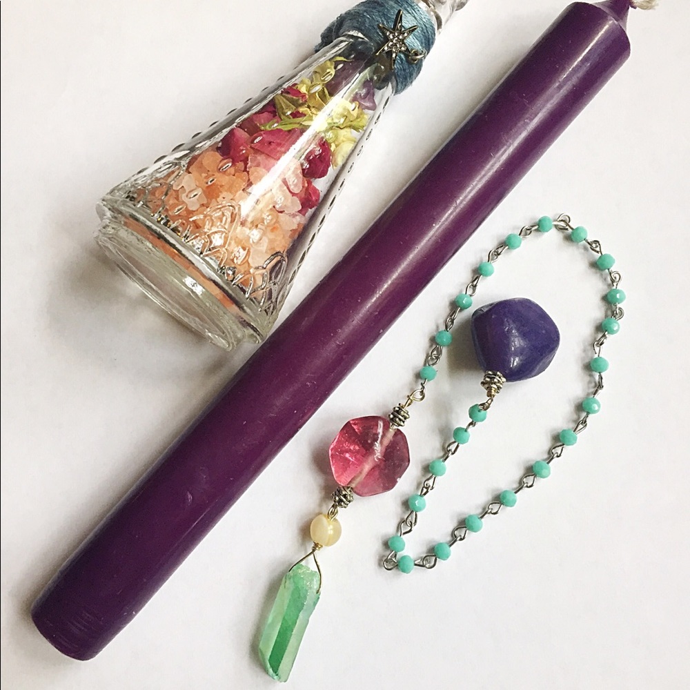 Aurai Crystal Spell Bottle & Candle Set